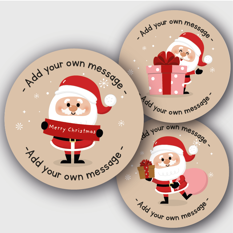 24 Mixed Personalised Christmas Stickers SS37